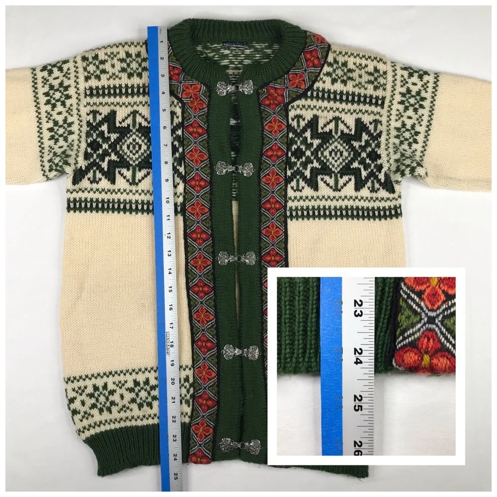 Vintage Dale Of Norway Unisex Wool Cardigan Sweater Sz 40 (Small) - Picture 9 of 13